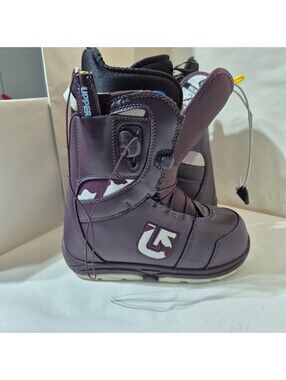 Burton Speed Zone Grom Speedboard Boots Plum & Camo Sz 6 Winter Boots